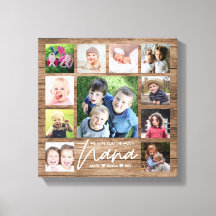 私たちはあなたを愛するNana Grandkids 11 Photo Collage Wood