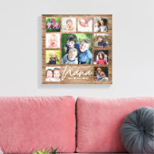 私たちはあなたを愛するNana Grandkids 11 Photo Collage Wood キャンバスプリント (インサイチュ (リビング))