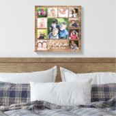 私たちはあなたを愛するNana Grandkids 11 Photo Collage Wood キャンバスプリント (インサイチュ (寝室))