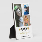 私たちはあなたを愛するNana Grandkids 3写真コラージュ フォトプラーク (側面)