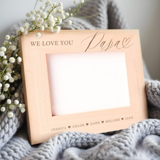 私たちはあなたを愛するPapaスクリプトハート子供の名前Keepsake レーザー彫刻フレーム