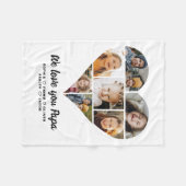 私たちはあなたを愛するPapaハートInstagramコラージュ写真 フリースブランケット (正面(横))