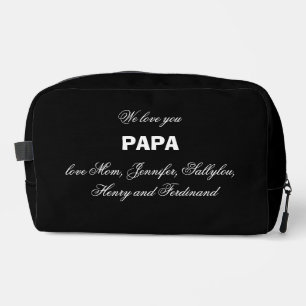 私たちはあなたを愛するPAPA子供の名前エレガント黒素朴 ドップキット