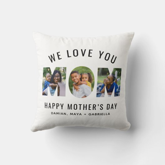 私たちはあなたを愛カスタムママ母の日3 Photo Collage クッション (裏面)