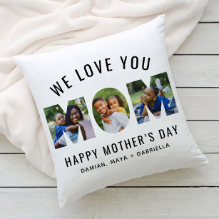 私たちはあなたを愛カスタムママ母の日3 Photo Collage クッション