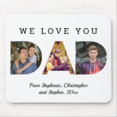 私たちはあなたを愛パーソナライズされたする3 – 写真パパ父の日 マウスパッド (正面)