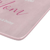 私たちはあなたを母が大好き | カスタム子の名前 カッティングボード (角)