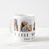私たちはあなたを母が大好き | 4正方形の写真+名前コーヒーM コーヒーマグカップ (正面左)