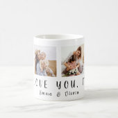 私たちはあなたを母が大好き | 4正方形の写真+名前コーヒーM コーヒーマグカップ (中央)