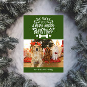 私たちはあなたを陽気なクリスマス写真のホリデーカード シーズンカード