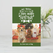 私たちはあなたを陽気なクリスマス写真のホリデーカード シーズンカード (スタンド正面)