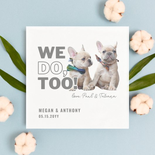 私たちはあまりにもカスタムフォトペットドッグのナプキン結婚を行う スタンダードカクテルナプキン