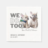 私たちはあまりにもカスタムフォトペットドッグのナプキン結婚を行う スタンダードカクテルナプキン (正面)