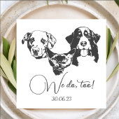 私たちはあまりにもペットカスタムハンドスケッチ結婚 縁ありカクテルナプキン