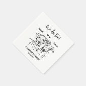 私たちはあまりにも犬かわいい2犬のスケッチ結婚 スタンダードカクテルナプキン (角)