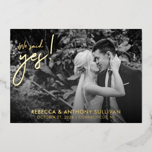 私たちはいえました フォト | 結婚式 フォト レセプション 箔招待状 (正面)