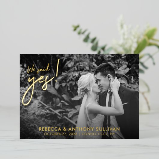 私たちはいえました フォト | 結婚式 フォト レセプション 箔招待状 (立ち正面)