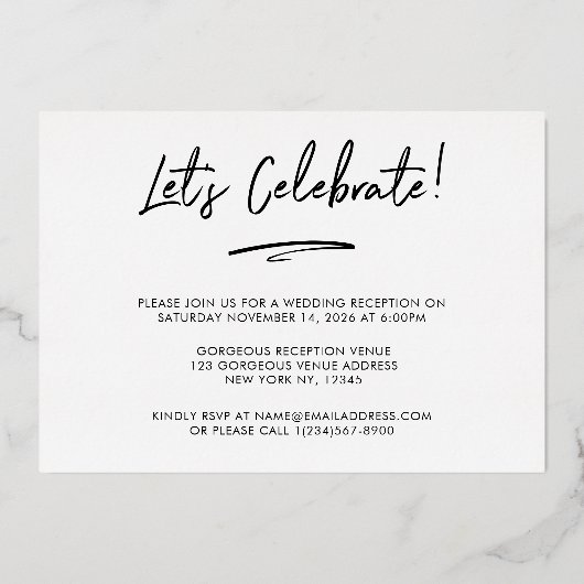 私たちはいえました フォト | 結婚式 フォト レセプション 箔招待状 (裏面)