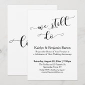 私たちはいまだにモダンなカリグラフィーを、シンプルな記念日に 招待状 (正面/裏面)