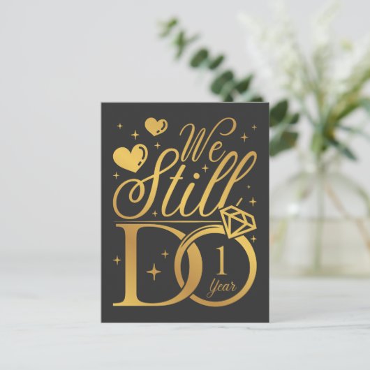 私たちはいまだに愛してる 1年目の結婚記念日 ポストカード (スタンド正面)