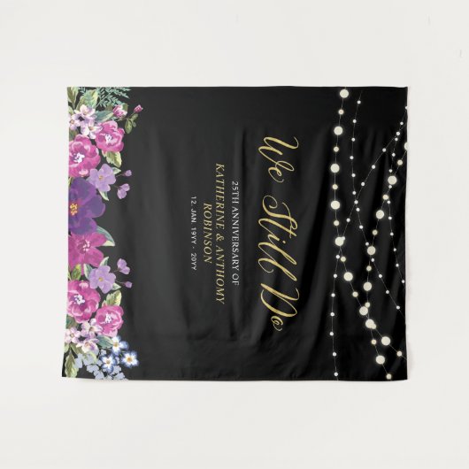 私たちはいまだに愛し合っている | ストリングライト 結婚記念日 タペストリー (正面(横))