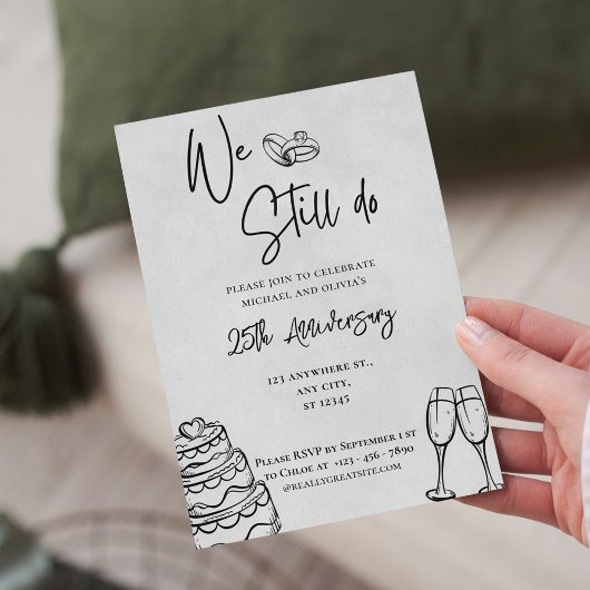 私たちはいまだに愛し合っている | モダン ミニマル 25周年記念 招待状