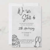 私たちはいまだに愛し合っている | モダン ミニマル 25周年記念 招待状 (正面)