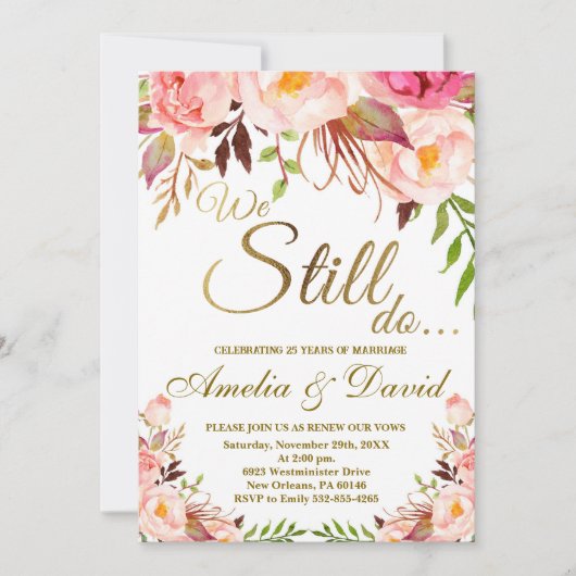 私たちはいまだに愛し合っている - 結婚招待状、結婚誓約の更新 招待状 (正面)