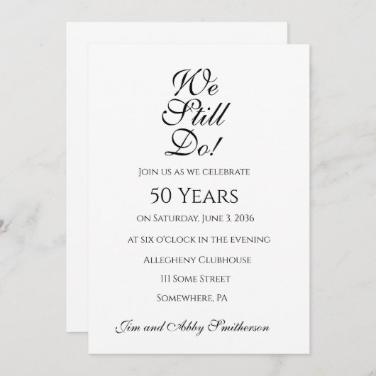 私たちはいまだに愛し合ってる! 結婚記念日パーティーの招待状 招待状 (正面/裏面)