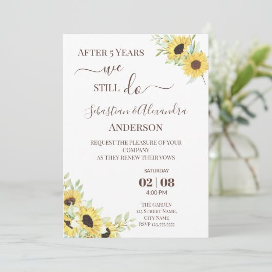 私たちはいまだに結婚誓約を更新します 結婚記念日 招待状 (スタンド正面)