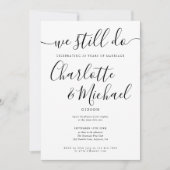 私たちはいまだに誓う スクリプト風 誓い更新 結婚記念日 写真 招待状 (正面)