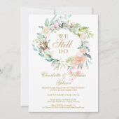 私たちはいまだに誓う 更新誓約 花のガーランドの写真 招待状 (正面)