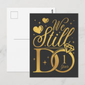 私たちはいまだに 1 年の結婚記念日 ポストカード (正面/裏面)