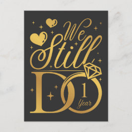 私たちはいまだに 1 年の結婚記念日 ポストカード