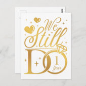 私たちはいまだに 1 年の結婚記念日 ポストカード (正面/裏面)