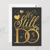 私たちはいまだに 5 年の結婚記念日 ポストカード (正面/裏面)