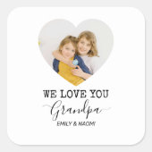 私たちはおじいちゃんを愛している | ステッパーソナライズされたカー スクエアシール (正面)