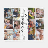 私たちはおじいちゃんを愛している | ハートコラージュ フリースブランケット (正面(横))