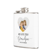 私たちはおじいちゃんを愛している | フラッパーソナライズされたク フラスク (左)