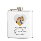 私たちはおじいちゃんを愛している | フラッパーソナライズされたク フラスク (正面)