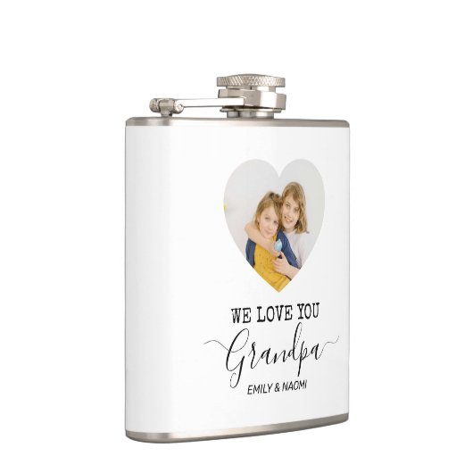 私たちはおじいちゃんを愛している | フラッパーソナライズされたク フラスク (右)