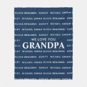 私たちはおじいちゃんパーソナライズされたの子供の名前が大好き フリースブランケット (正面)