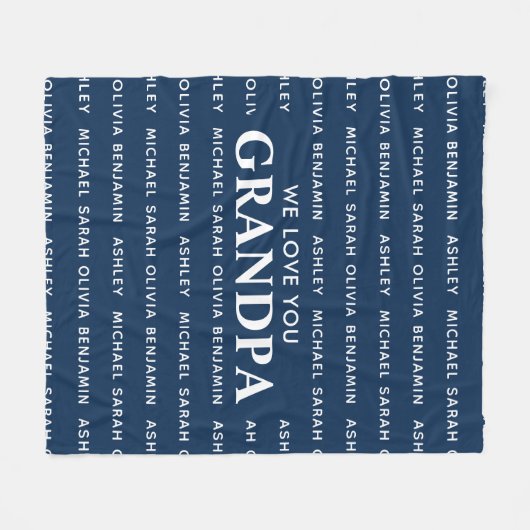 私たちはおじいちゃんパーソナライズされたの子供の名前が大好き フリースブランケット (正面(横))