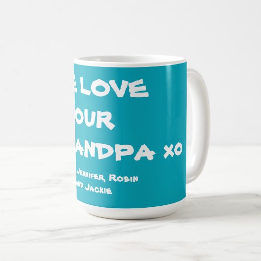 私たちはおじいちゃん達の名前が可愛くて大好き コーヒーマグカップ (正面右)