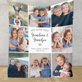 私たちはおばあちゃんのフォトコラージュ大好きモダン フリースブランケット