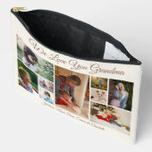 私たちはおばあちゃんを愛している | オフホワイトとブラウン9枚の写真 アクセサリーポーチ (見開き)