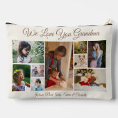 私たちはおばあちゃんを愛している | オフホワイトとブラウン9枚の写真 アクセサリーポーチ (裏面)
