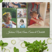 私たちはおばあちゃんを愛している | オリーブエレガントグリーン5写真 キッチンタオル (折り畳み)