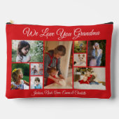 私たちはおばあちゃんを愛している | カスタム赤9枚 アクセサリーポーチ (正面)