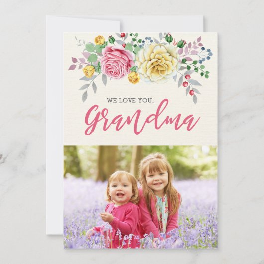 私たちはおばあちゃんを愛している|フォトフラットカード カード (正面)